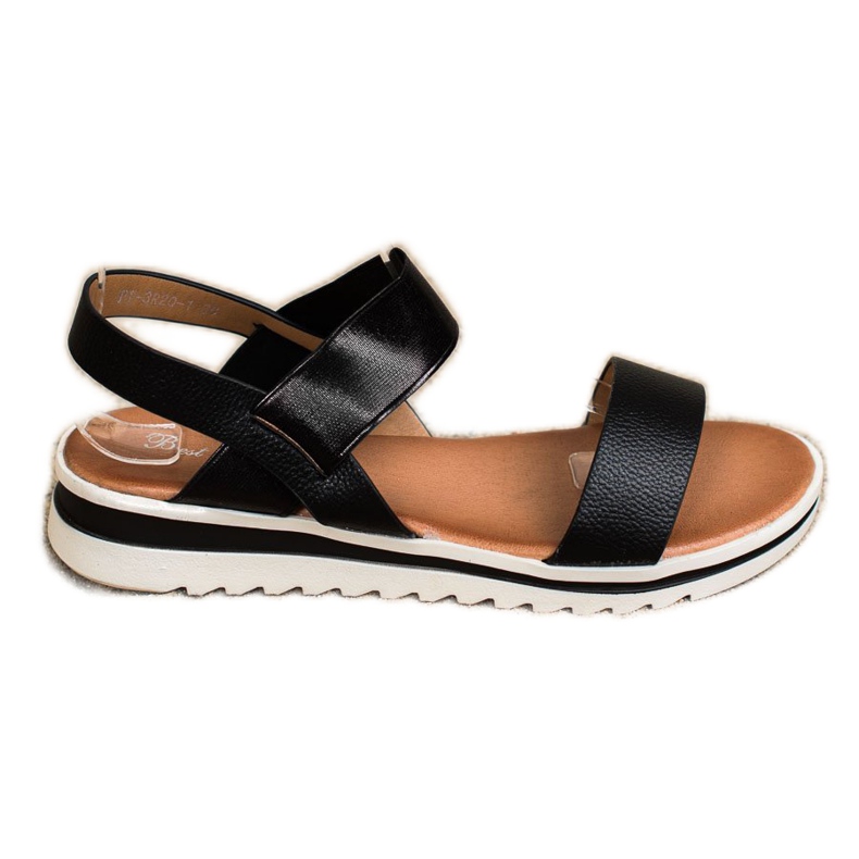 Best Shoes Sandalias sin cordones de moda negro