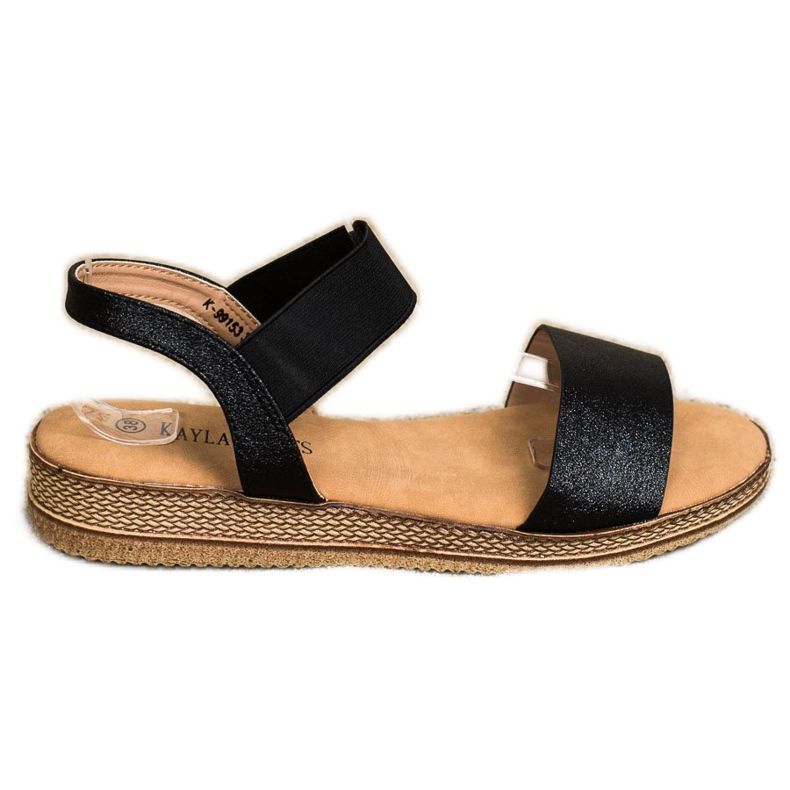 Kayla Sandalias negras sin cordones negro