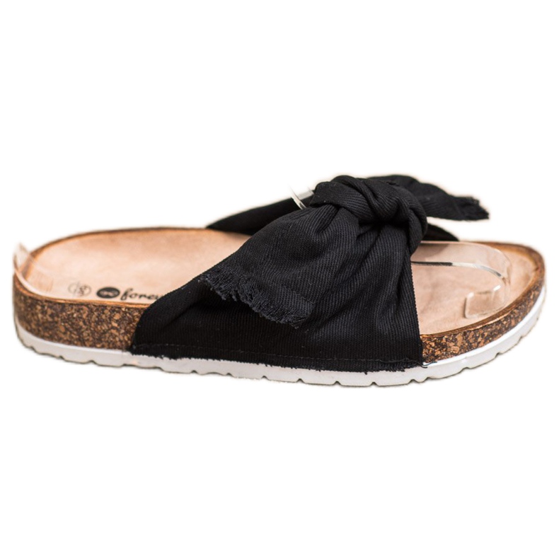 Forever Folie Cómodas pantuflas textiles negro