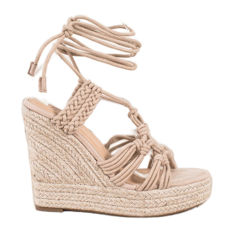 Seastar Sandalias atadas en una cuña alta beige