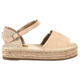 Bestelle Alpargatas con punta abierta beige