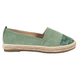 Bestelle Alpargatas Con Inserción De Estampado De Serpiente verde