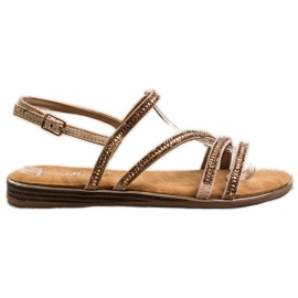 Fama Sandalias planas elegantes dorado
