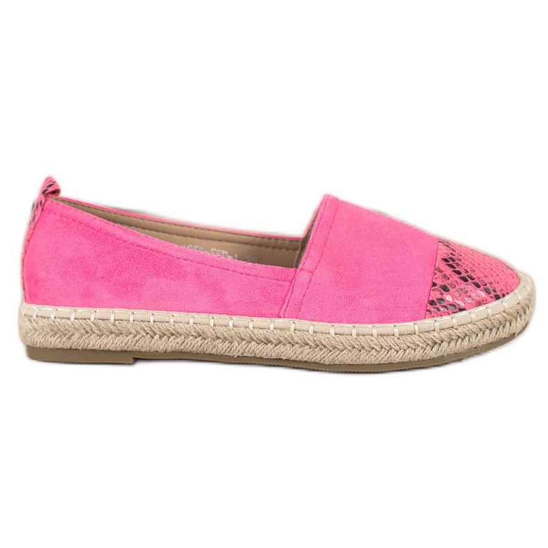 Bestelle Alpargatas Con Inserción De Estampado De Serpiente rosado