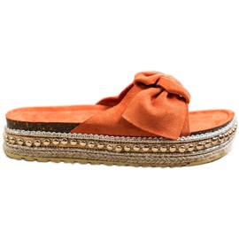 SHELOVET Pantuflas Con Alpargatas Con Lazo naranja SHELOVET Pantuflas Con Alpargatas Con Lazo naranja