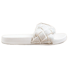 Groto Gogo Pantuflas Textiles Con Cristales blanco Groto Gogo Pantuflas Textiles Con Cristales blanco