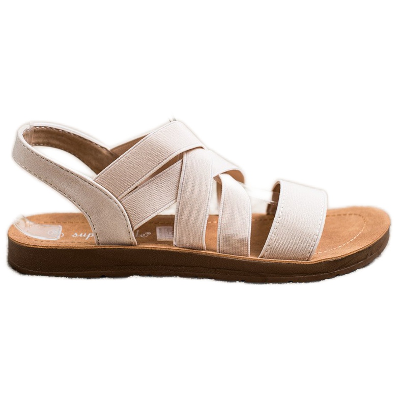 Super Mode Sandalias sin cordones con tiras beige Super Mode Sandalias sin cordones con tiras beige