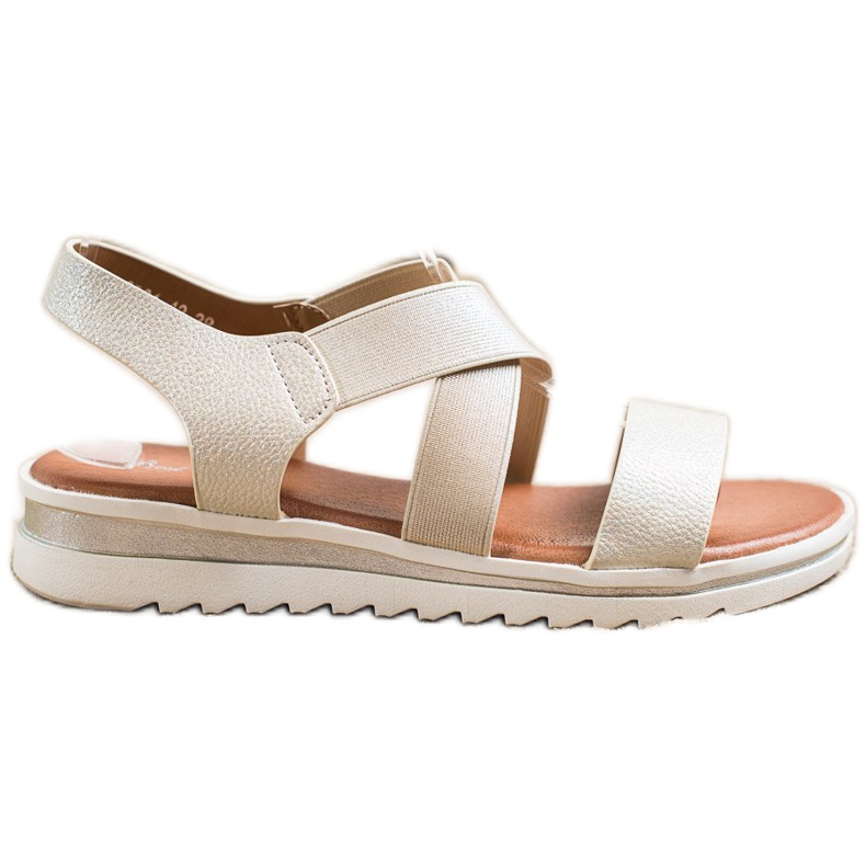 Best Shoes Sandalias sin cordones con purpurina dorado