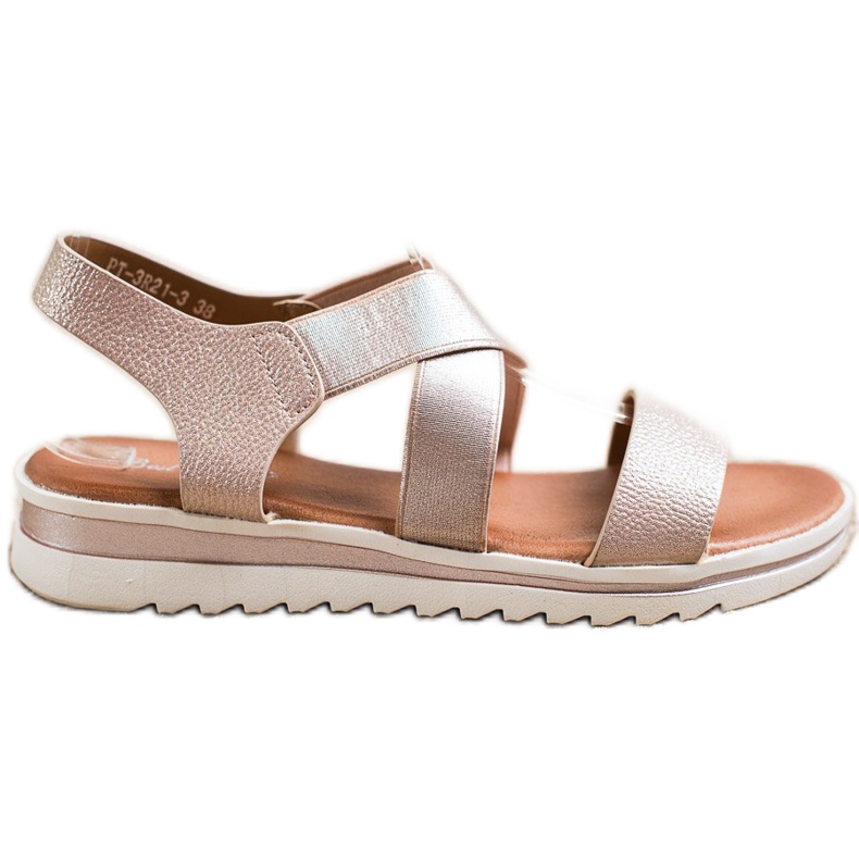 Best Shoes Sandalias sin cordones con purpurina dorado