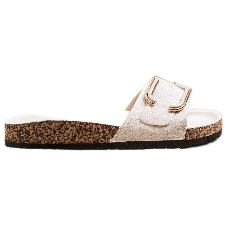 Anesia Paris Pantuflas casuales de gamuza beige