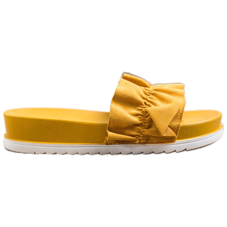 SHELOVET Zapatillas mostaza en la plataforma amarillo