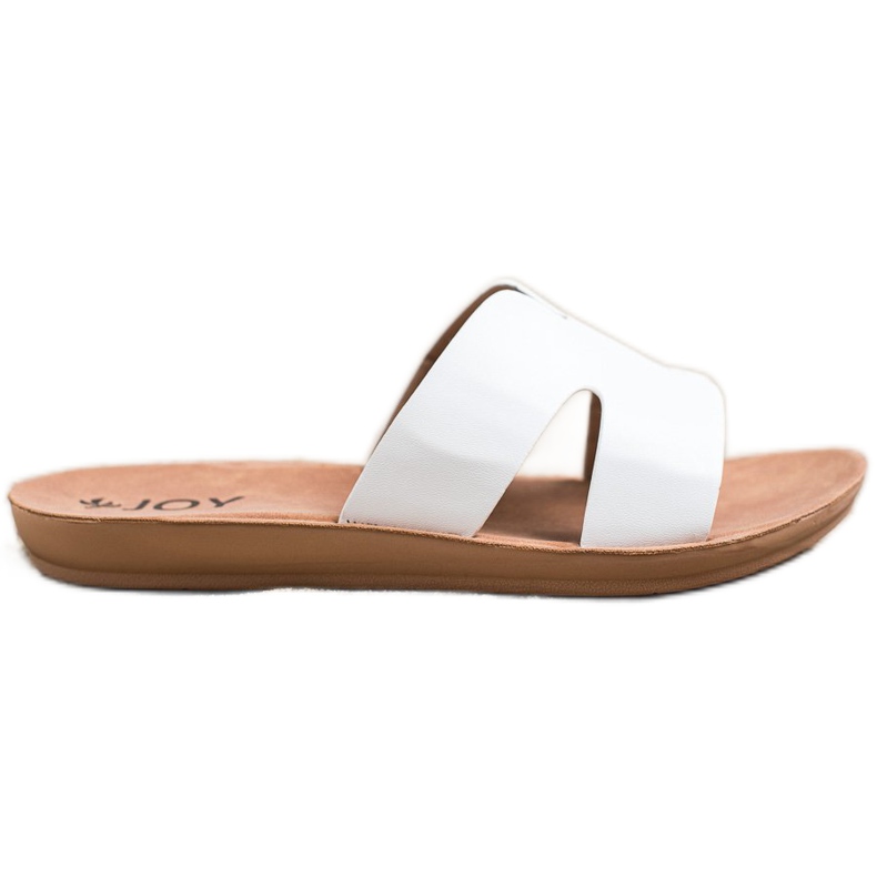 SHELOVET Zapatillas de cuero ecológico blanco