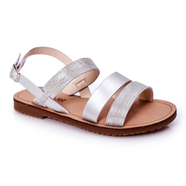 Sandalias plateadas brillantes Natalie para niños plata