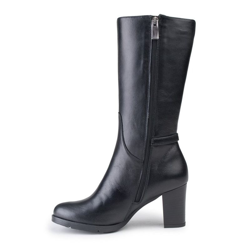 Marco Shoes Botas clásicas de napa negra con hebillas y correas adicionales negro