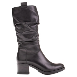 Marco Shoes Botas de piel de mujer Marco negro