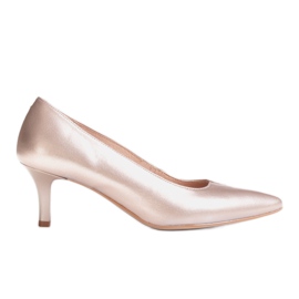 Marco Shoes Cómodos y clásicos stilettos platino 1039P con tacones bajos dorado