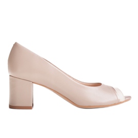 Marco Shoes Salón 1093P beige con puntera abierta Marco Shoes Salón 1093P beige con puntera abierta