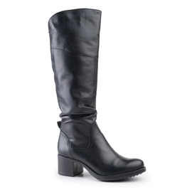 Marco Shoes Botas negras de piel natural negro