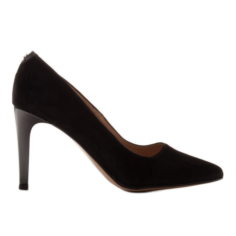 Marco Shoes Elegantes tacones negros de gamuza natural