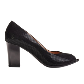 Marco Shoes Zapatos de salón 316P negros con un práctico corte en la parte delantera Marco Shoes Zapatos de salón 316P negros con un práctico corte en la parte delantera