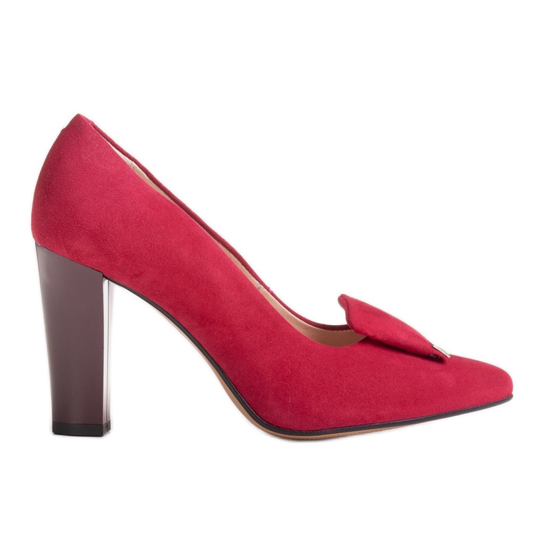 Salón de terciopelo granate Marco Shoes 1008P con adorno rojo