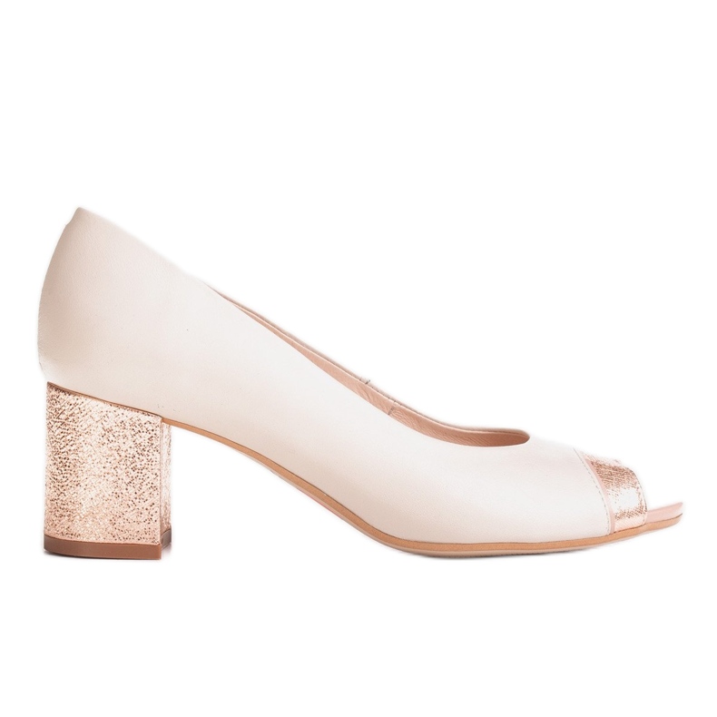 Marco Shoes Salón 1093P beige con tacón decorativo