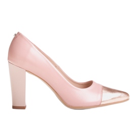 Marco Shoes Zapatos de salón Marco rosas con puntera dorada rosado