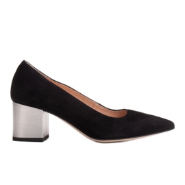 Marco Shoes Zapatos de ante negro 1038P, tacón de acero