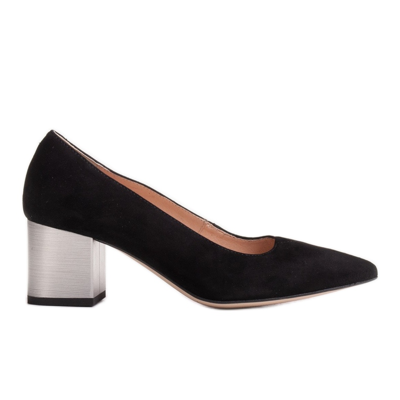 Marco Shoes Zapatos de ante negro 1038P, tacón de acero