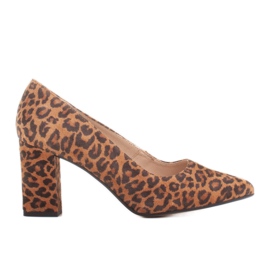 Marco Shoes Salones Marco 1066P de piel pantera marrón