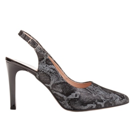 Marco Shoes Sandalias negras 0245P con motivo de serpiente negro