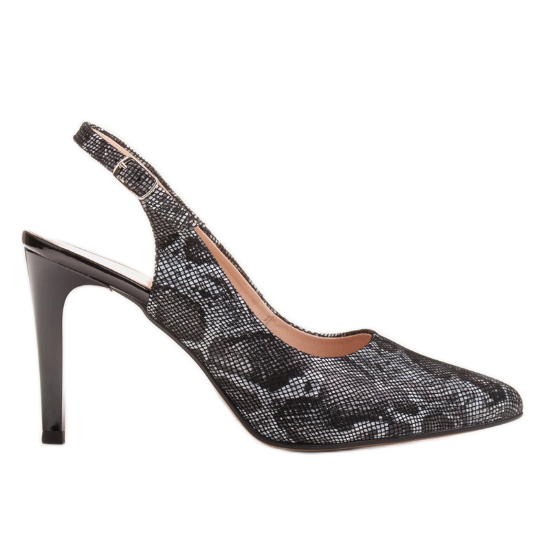 Marco Shoes Sandalias negras 0245P con motivo de serpiente negro