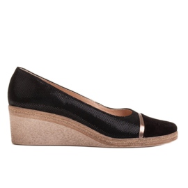 Marco Shoes Zapatos 1205P Marco en la cuña negro