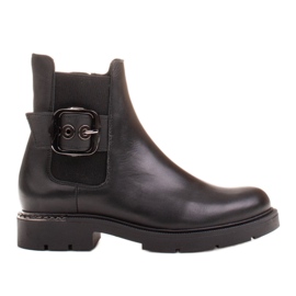 Marco Shoes Botines Chelsea de mujer Marco con hebilla y goma negro Marco Shoes Botines Chelsea de mujer Marco con hebilla y goma negro