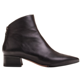 Marco Shoes Botas Marco 1288B con tacones bajos en piel negro Marco Shoes Botas Marco 1288B con tacones bajos en piel negro