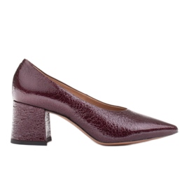 Marco Shoes Zapatos de salón burdeos elegantes hechos de laca rojo