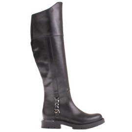 Marco Shoes Botas altas con goma y cadena negro