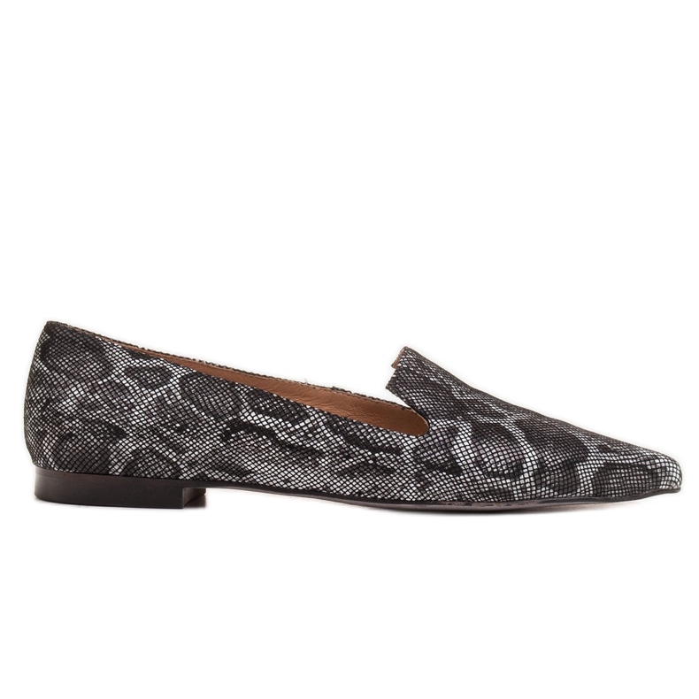 Marco Shoes Señores de piel de serpiente negra negro