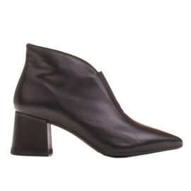 Marco Shoes Botines 1460B slim de piel negra con parte superior de goma negro