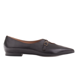 Marco Shoes Bailarinas de mujer negras esbeltas 1332P con correa negro