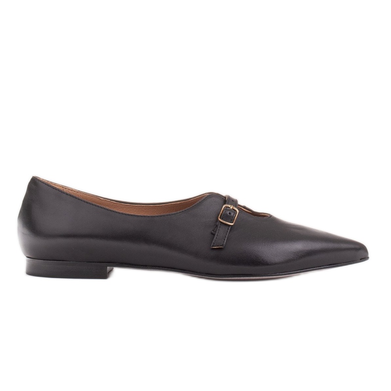 Marco Shoes Bailarinas de mujer negras esbeltas 1332P con correa negro