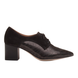 Marco Shoes Zapato negro con cordones 1248P de ante con estampado
