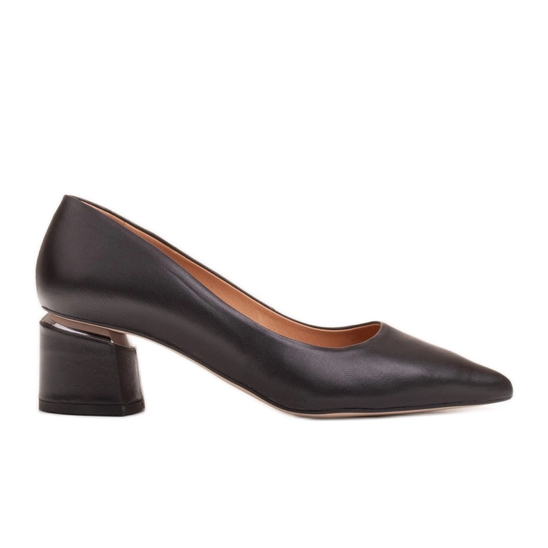 Marco Shoes Black Pumps 1424P Marco dorado en el talón negro