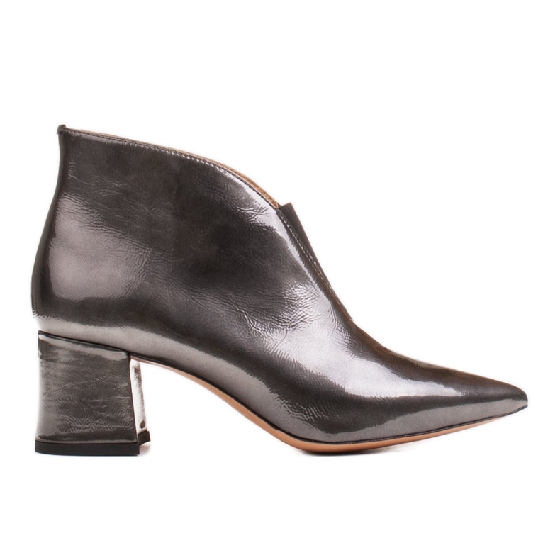 Marco Shoes Botines 1460B slim de piel gris con parte superior de goma