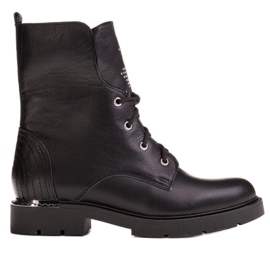 Marco Shoes Marco 1342B botas de mujer atadas con chorros y cremallera negro Marco Shoes Marco 1342B botas de mujer atadas con chorros y cremallera negro