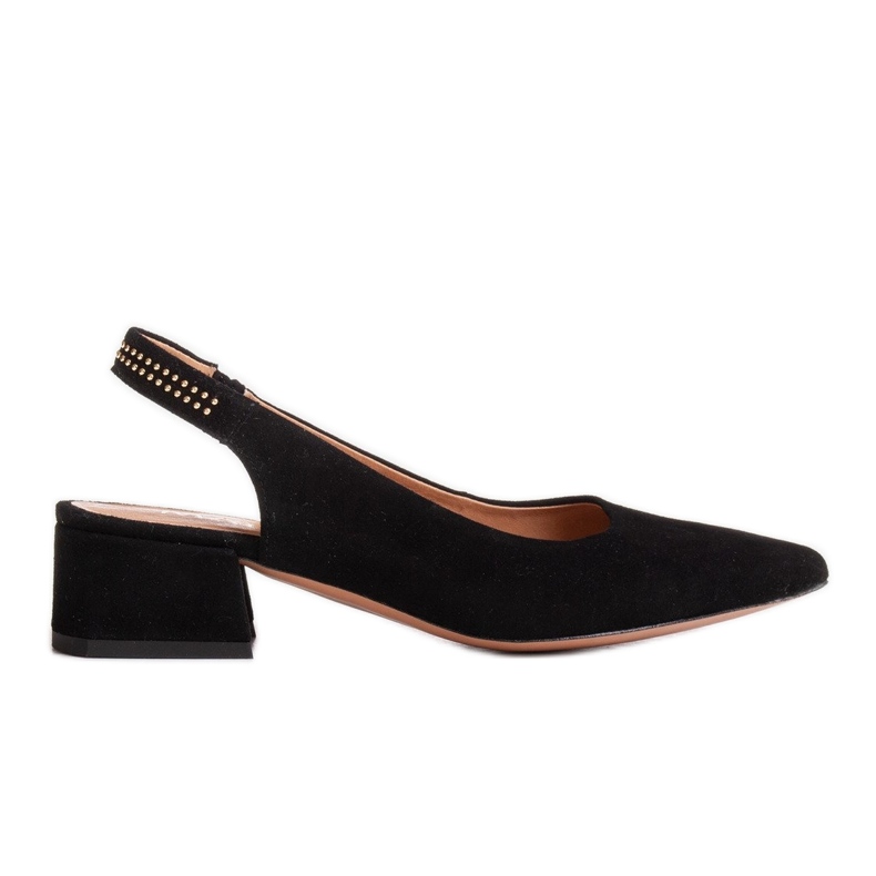 Marco Shoes Sandalias de ante negro con chorros decorativos