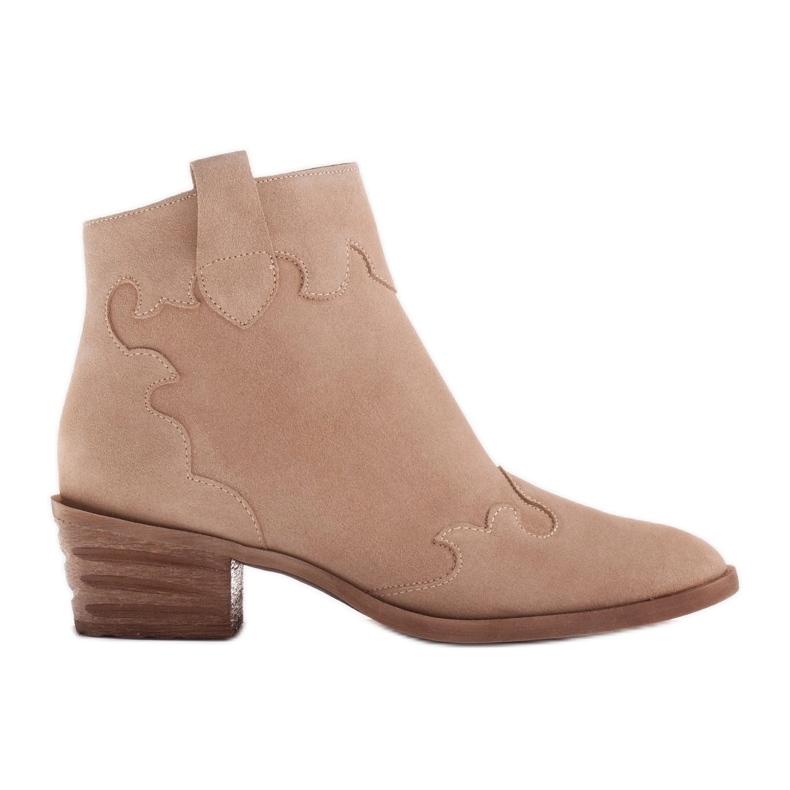Marco Shoes Botas beige de ante natural sin aislamiento.