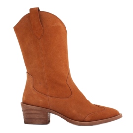 Marco Shoes Botas de cobre de ante natural marrón