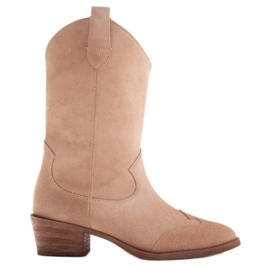 Marco Shoes Botas beige de ante natural