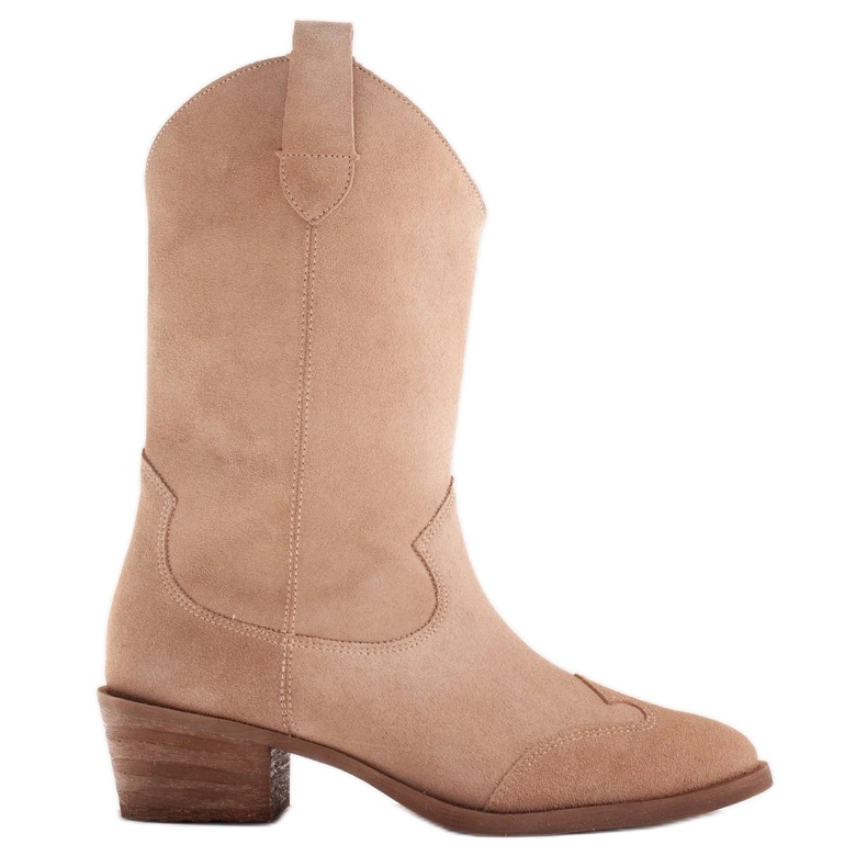 Marco Shoes Botas beige de ante natural